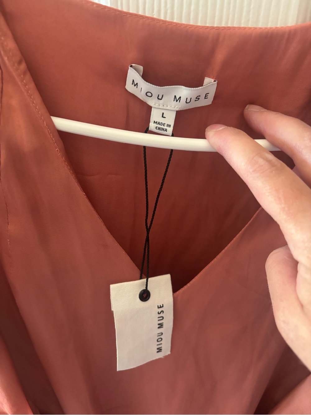 Mou Muse Rust Ruffle V-Neck Dress - Picture 2 of 5